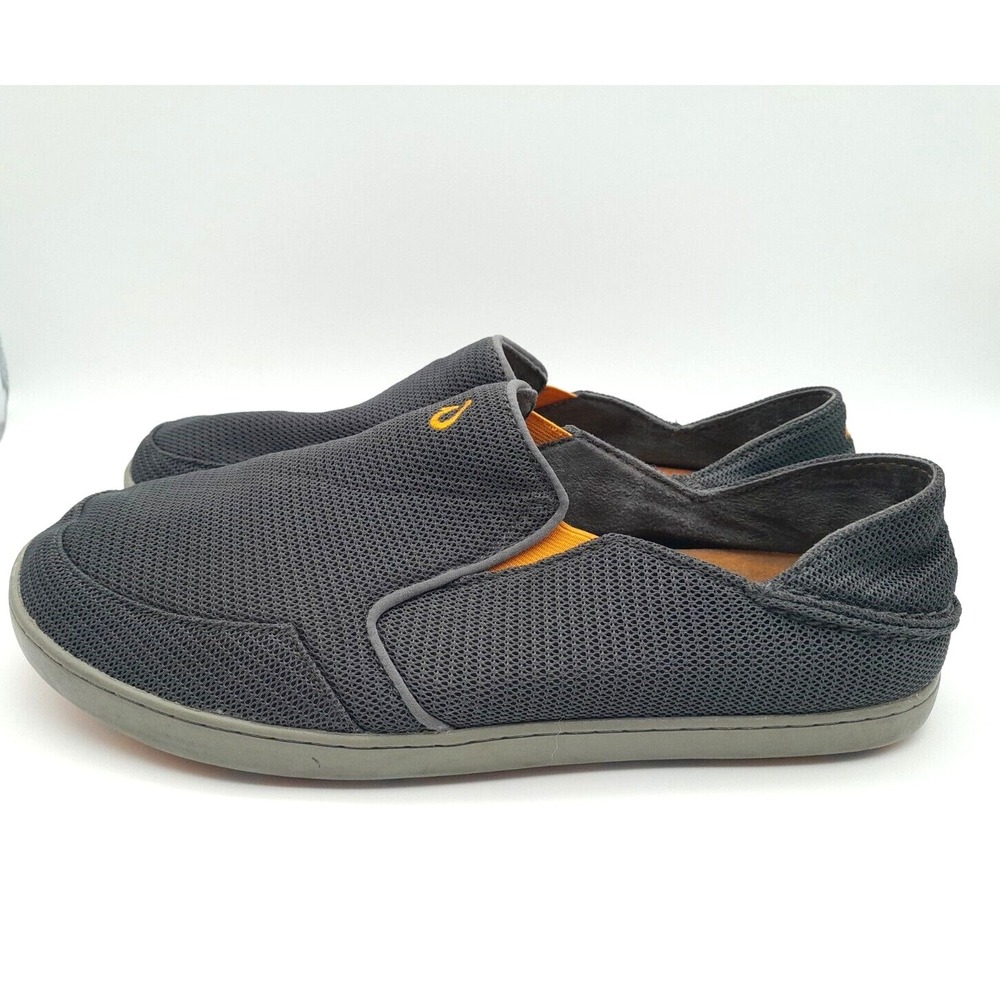 Olukai Nohea Mesh Loafers Dark Shadow Mens Size US 11.5 EUR 44.5 Gray Orange - Picture 3 of 9